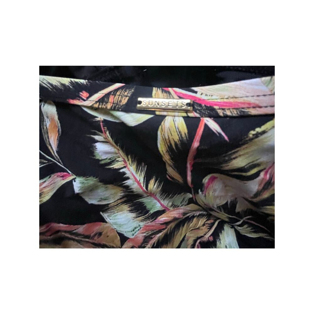 Sunsets Womens Black Floral Bra Underwire Tankini Size 36D Beach Vacation Flowy - Picture 5 of 7